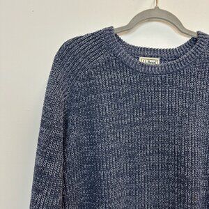 LL Bean Cotton Knit Sweater Blue